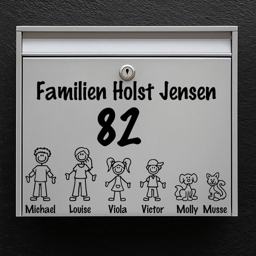 Brevlådeklistermärke - med figurer
