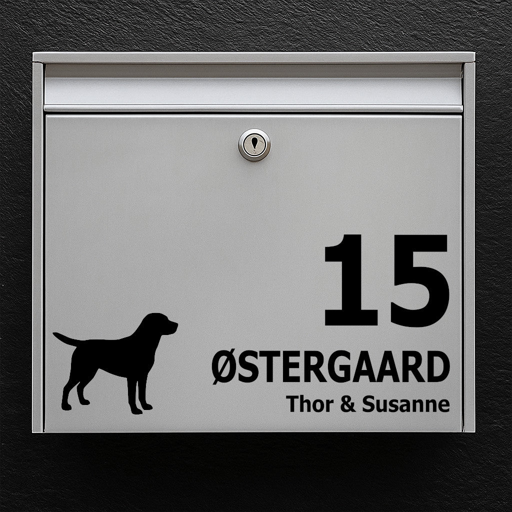 Brevlådeklistermärke med labrador