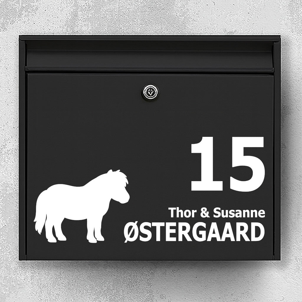 Brevlådeklistermärke med shetlandsponny