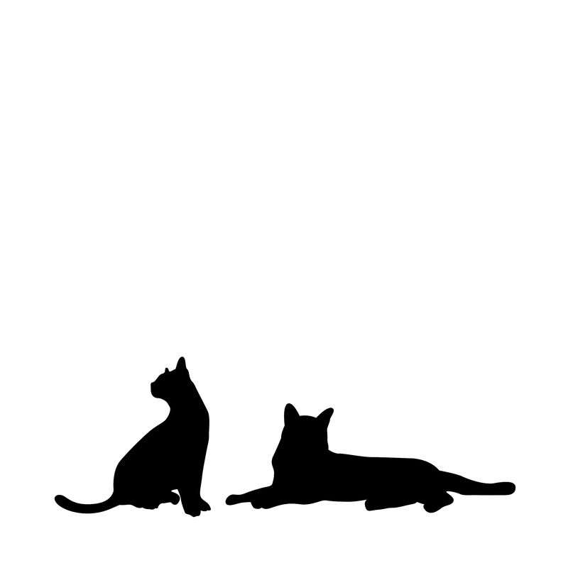 Katt – Enkelmotiv Dekal (Två Katter)