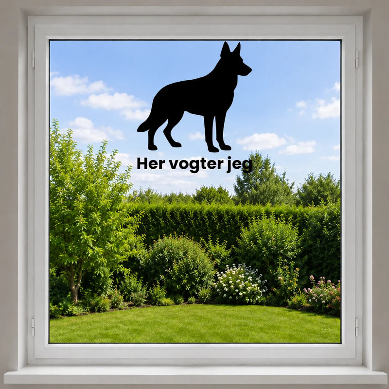 Här vaktar jag – fönsterstickerset