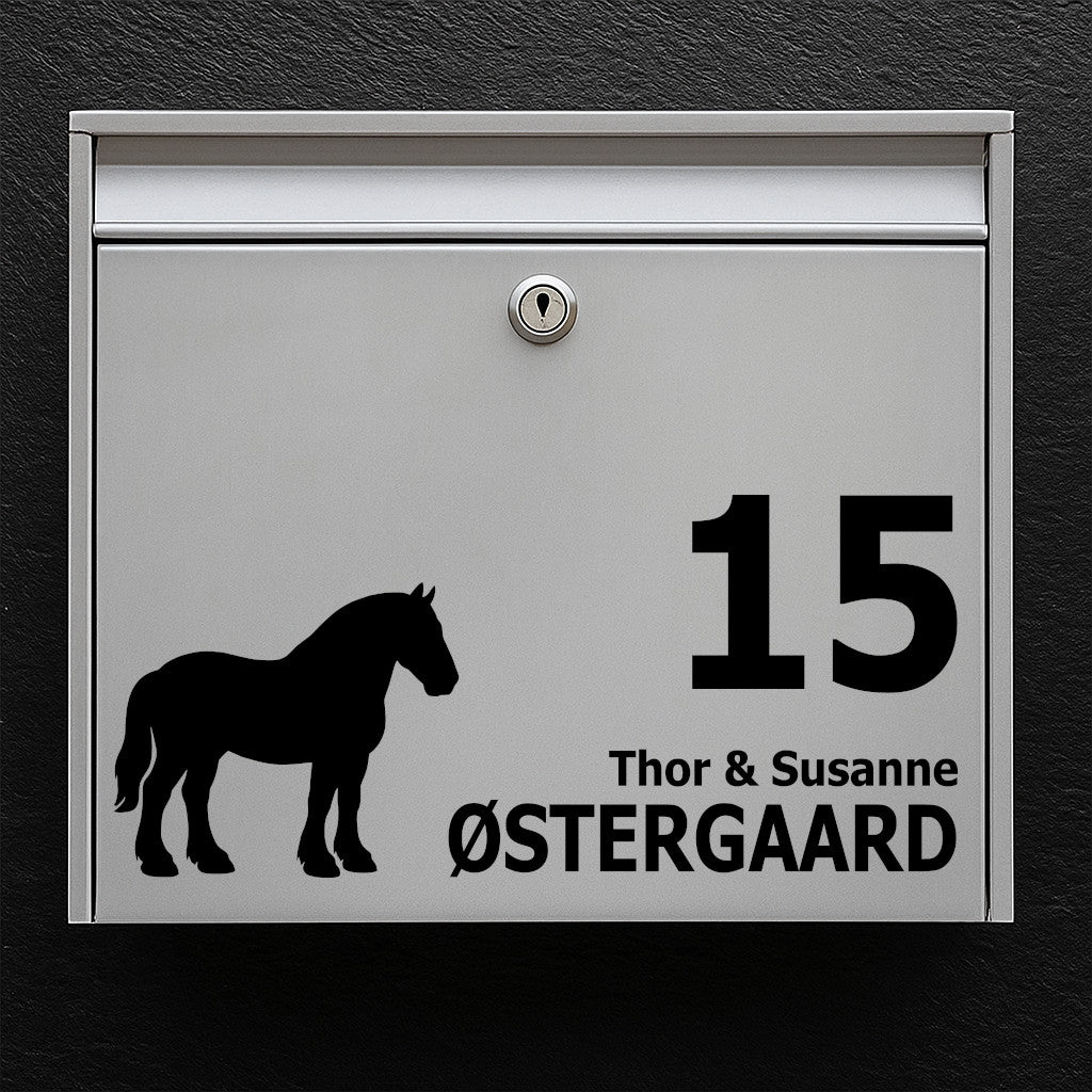 Brevlådeklistermärke med belgisk häst