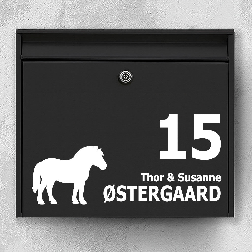 Brevlådeklistermärke med fjordhäst