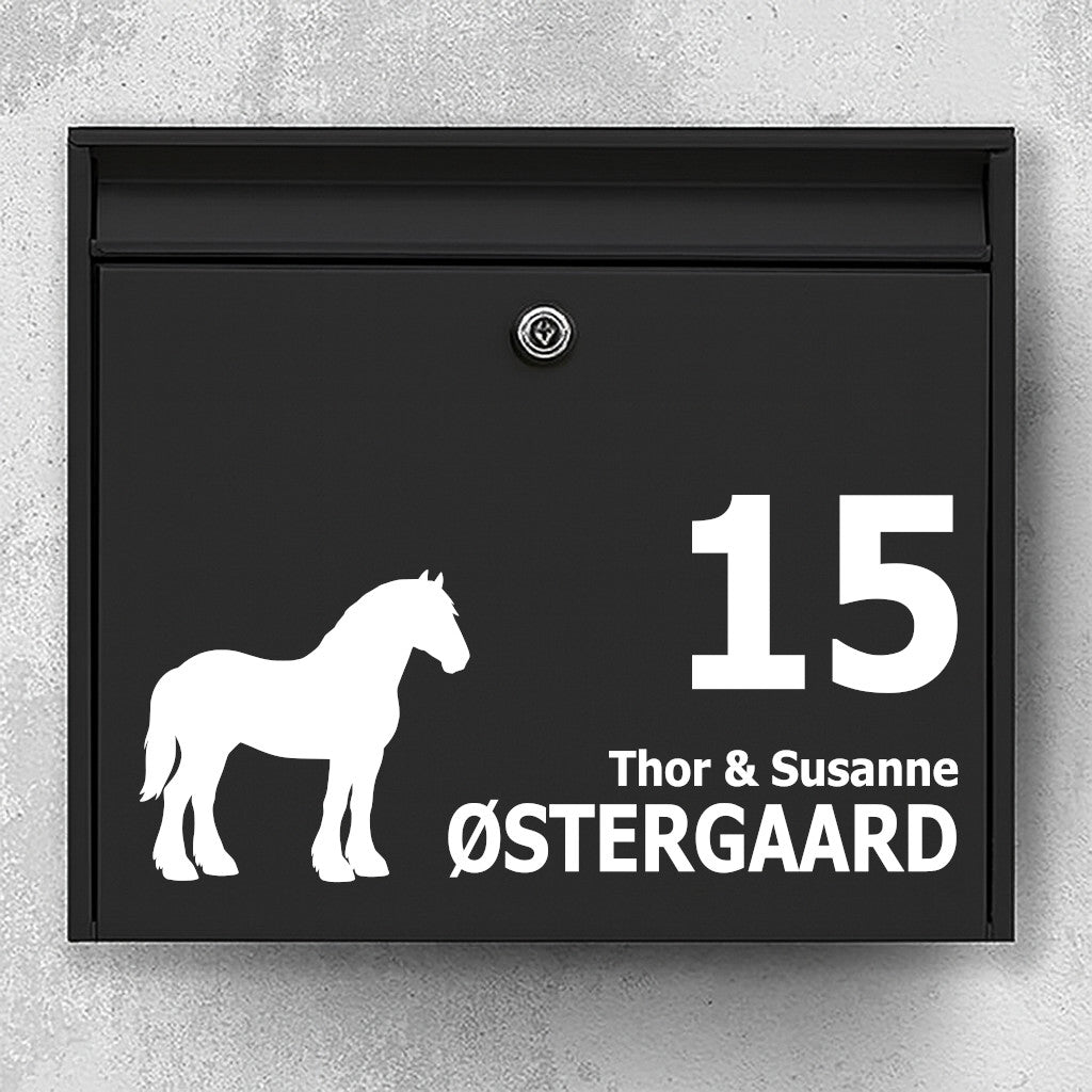 Brevlådeklistermärke med Shirehäst