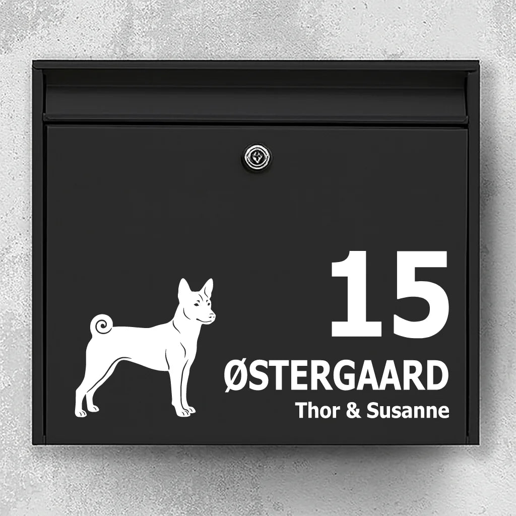 Brevlådeklistermärke med Basenji