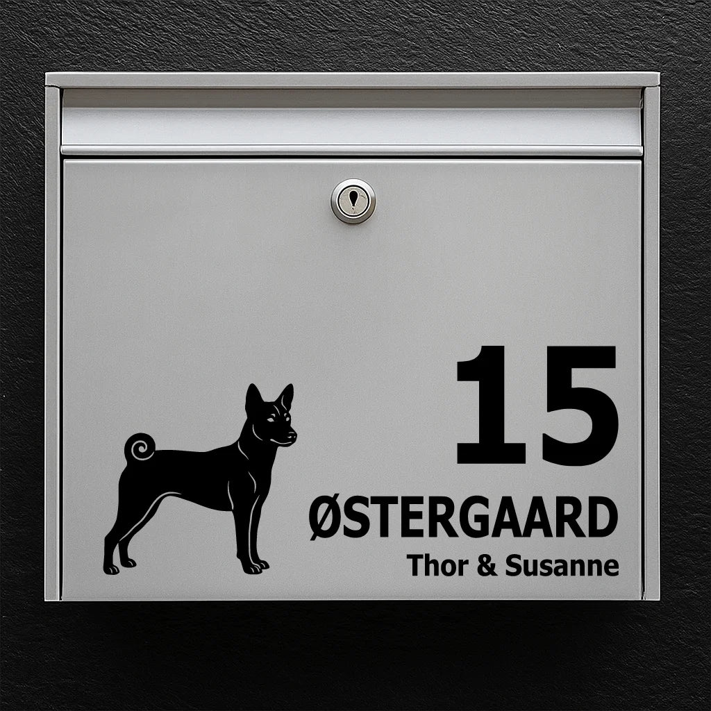 Brevlådeklistermärke med Basenji