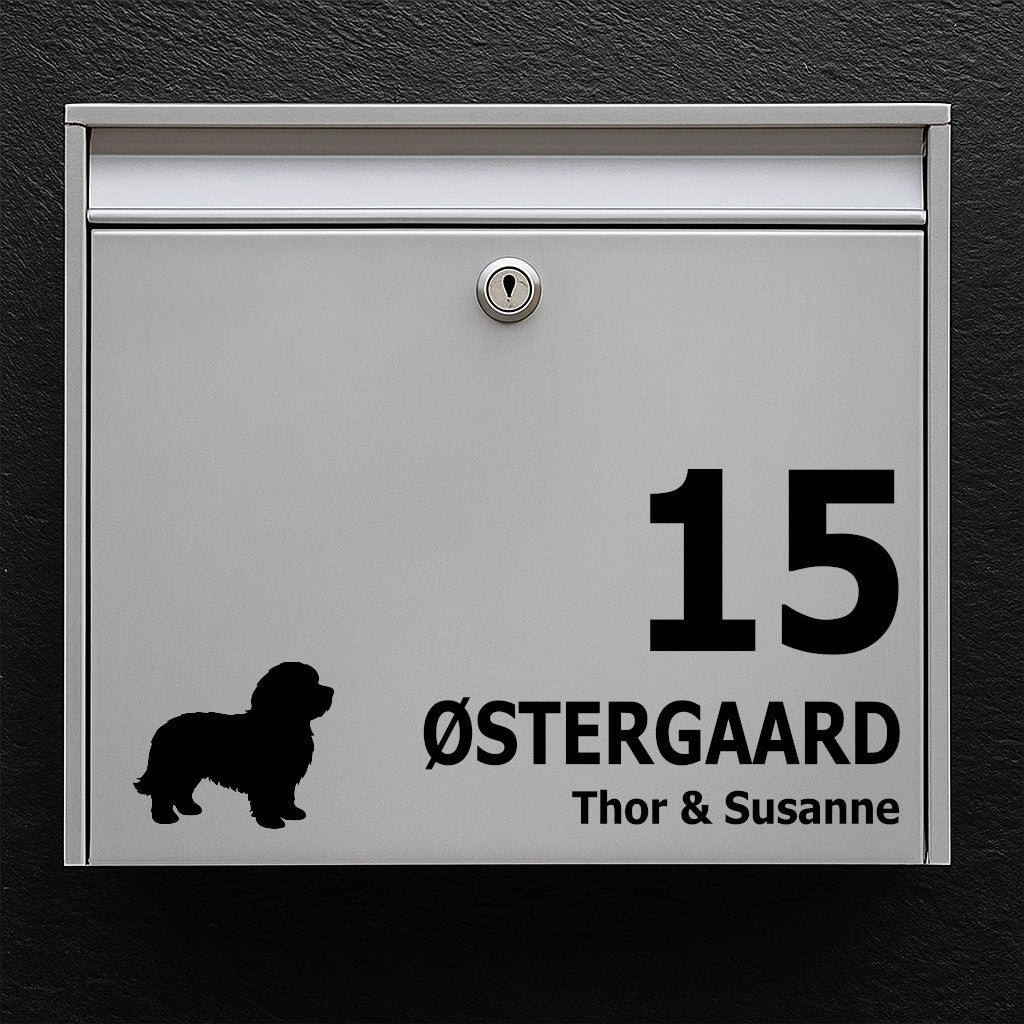 Brevlådeklistermärke med bomullshund