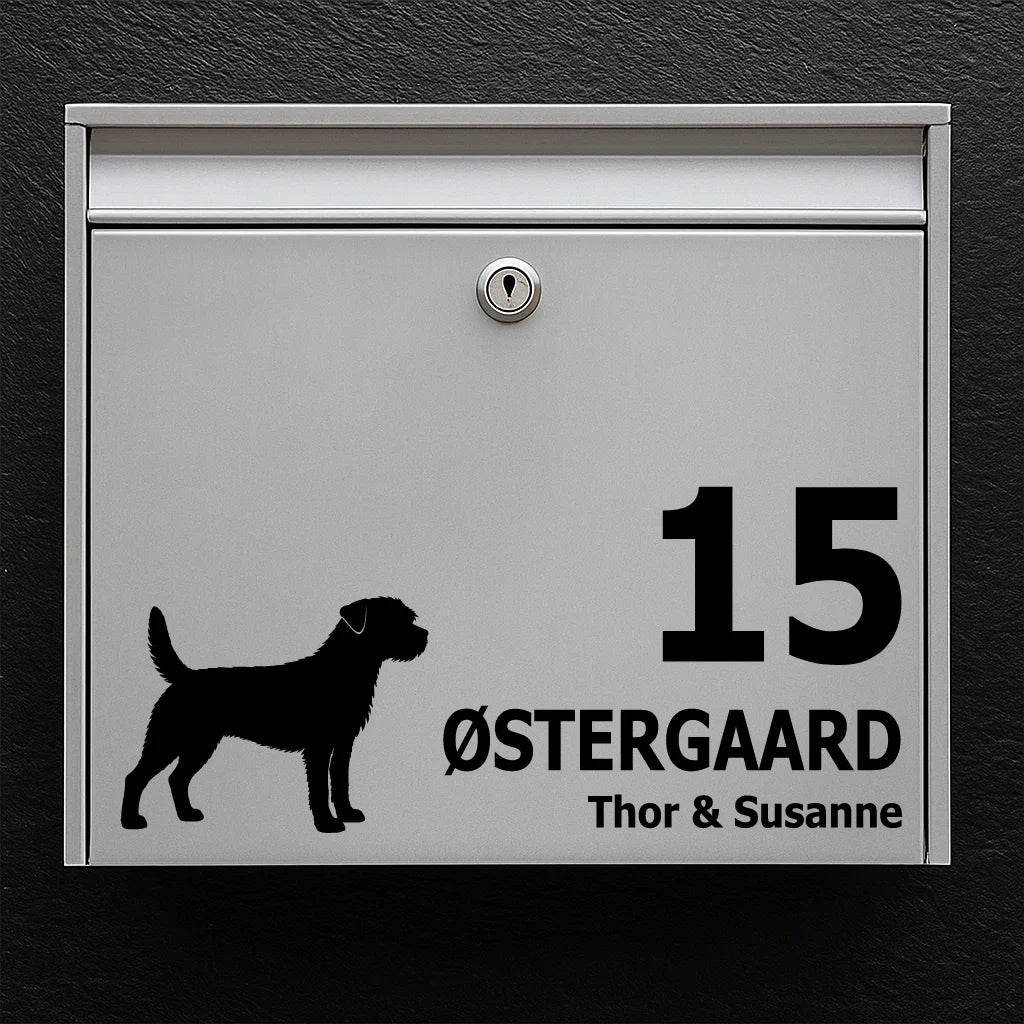 Brevlådeklistermärke med  borderterrier 