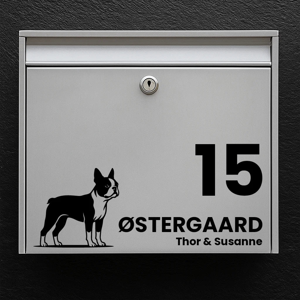 Brevlådeklistermärke med Boston Terrier