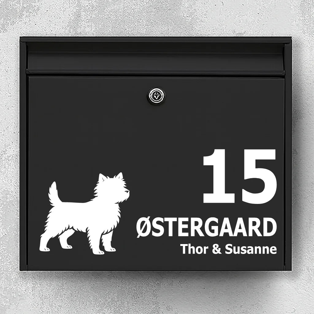 Brevlådeklistermärke med Cairn terrier