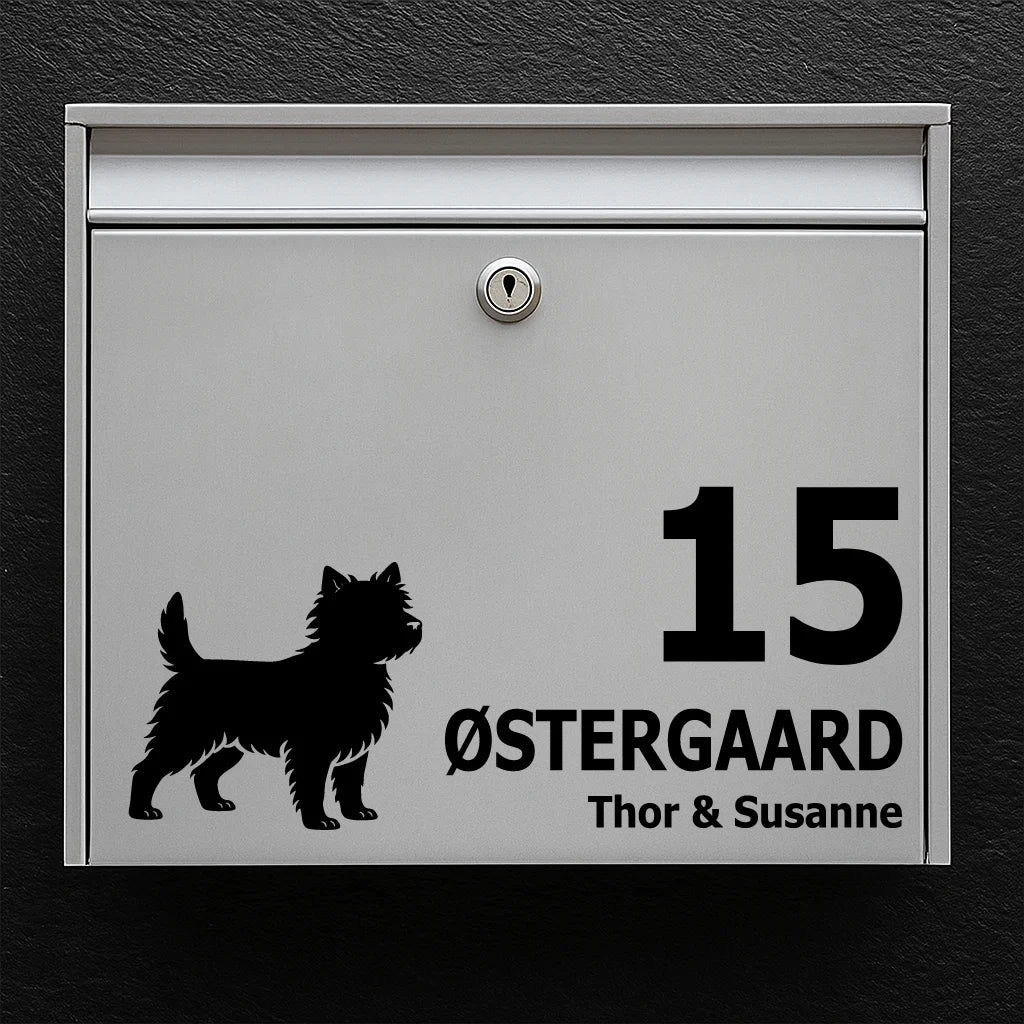 Brevlådeklistermärke med Cairn terrier