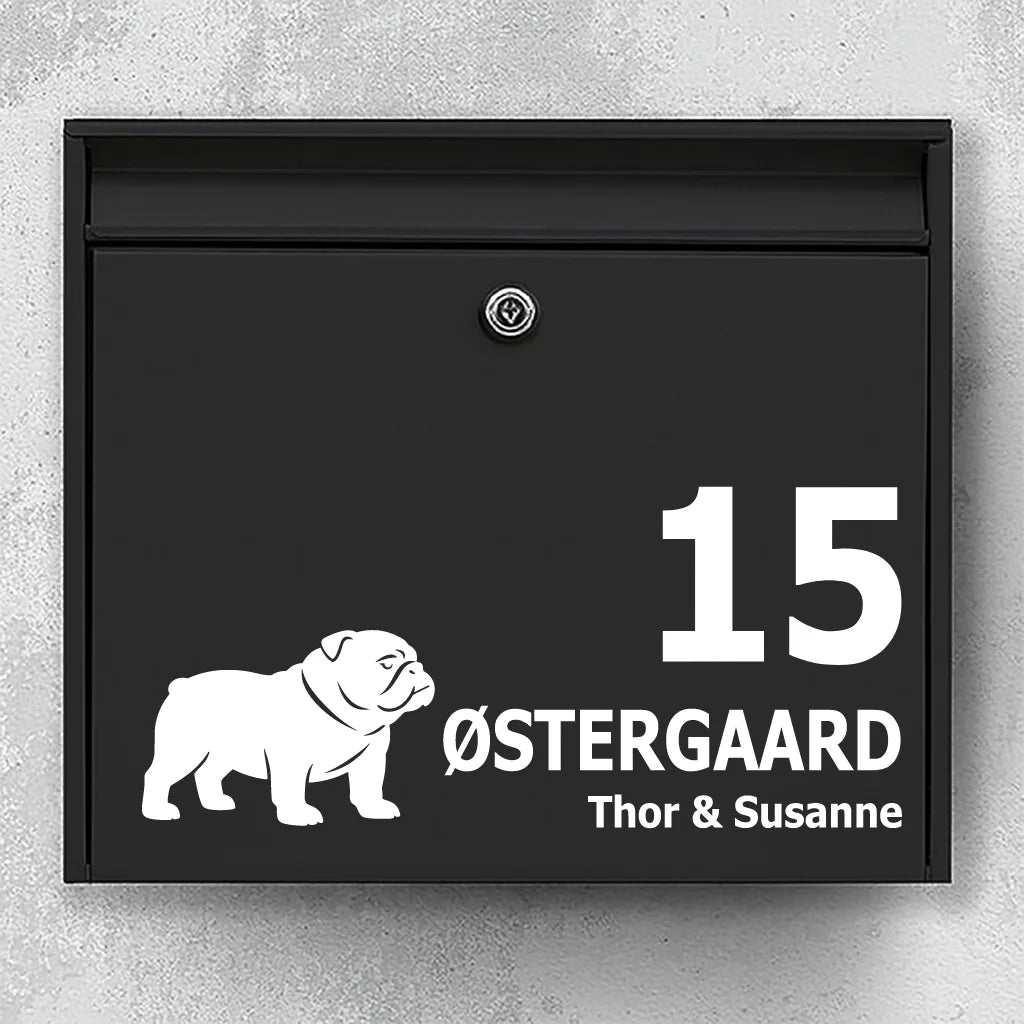 Brevlådeklistermärke med English Bulldog