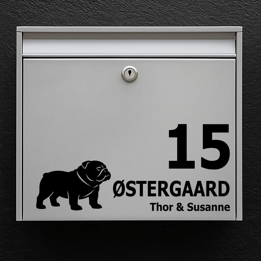 Brevlådeklistermärke med English Bulldog