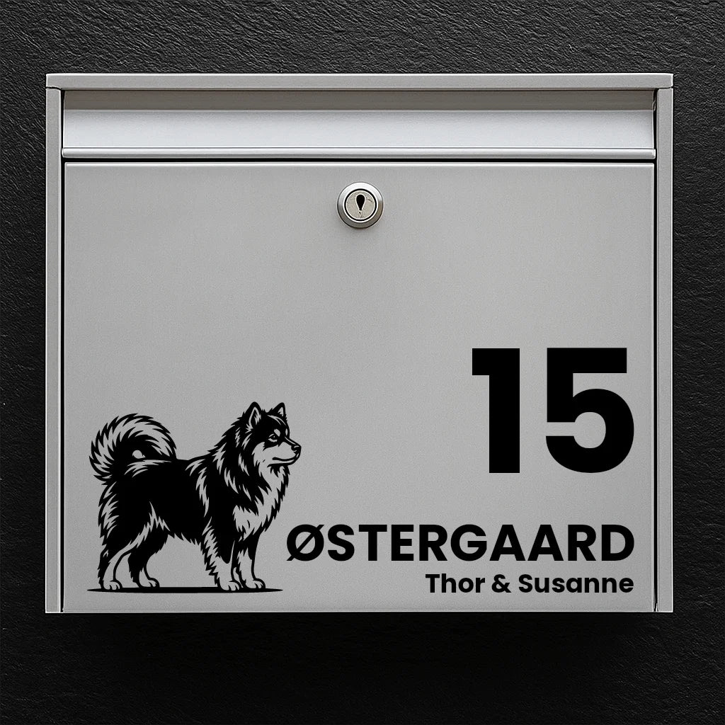 Brevlådeklistermärke med Finsk lapphund