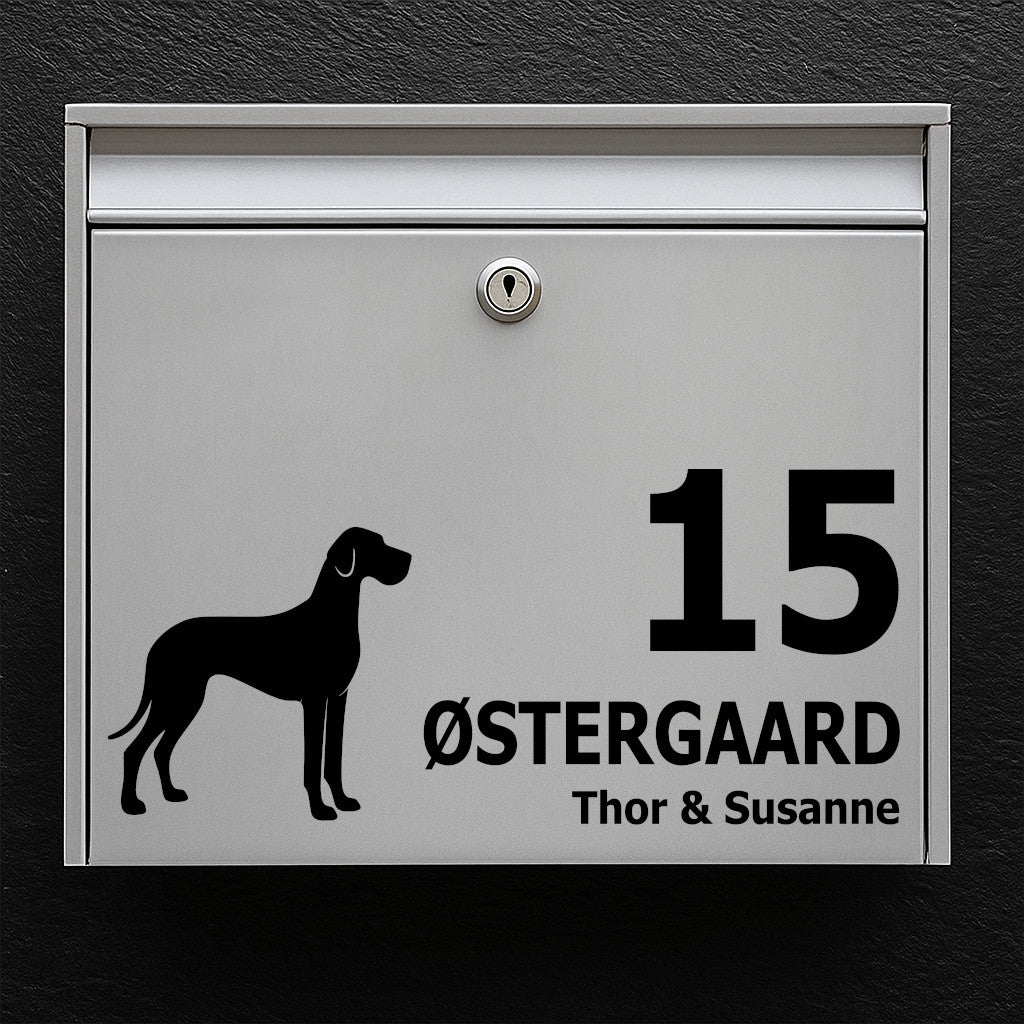 Brevlådeklistermärke med Grand Danois