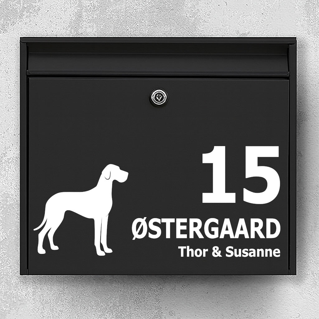 Brevlådeklistermärke med Grand Danois