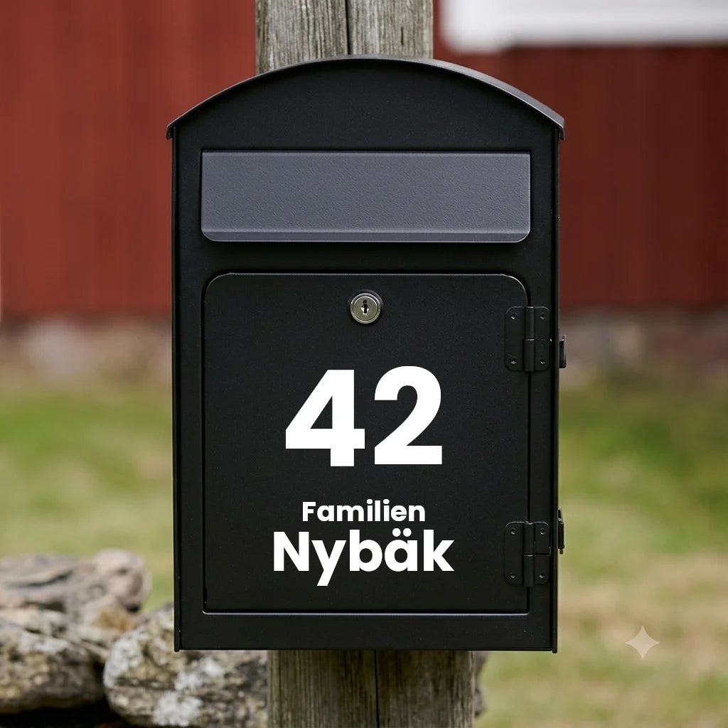Brevlådesticker V01 – vertikal design