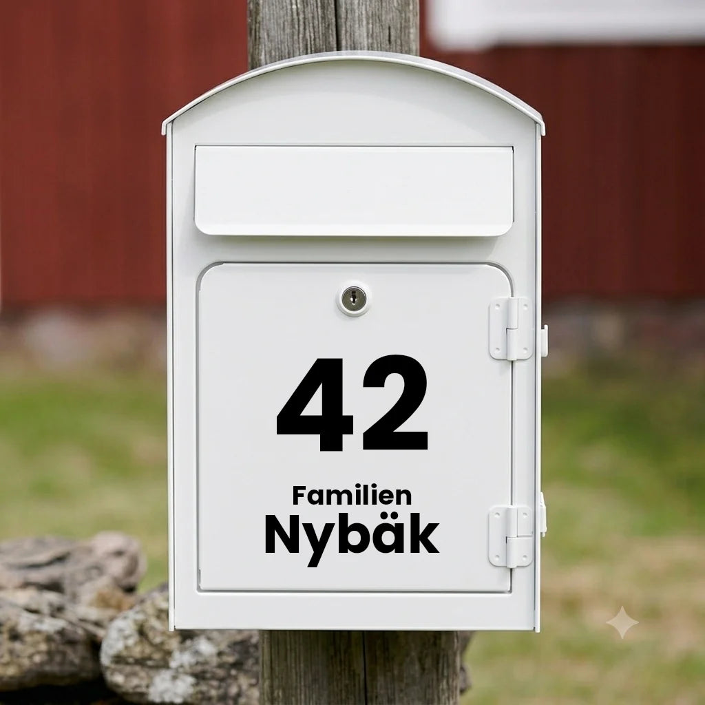 Brevlådesticker V01 – vertikal design