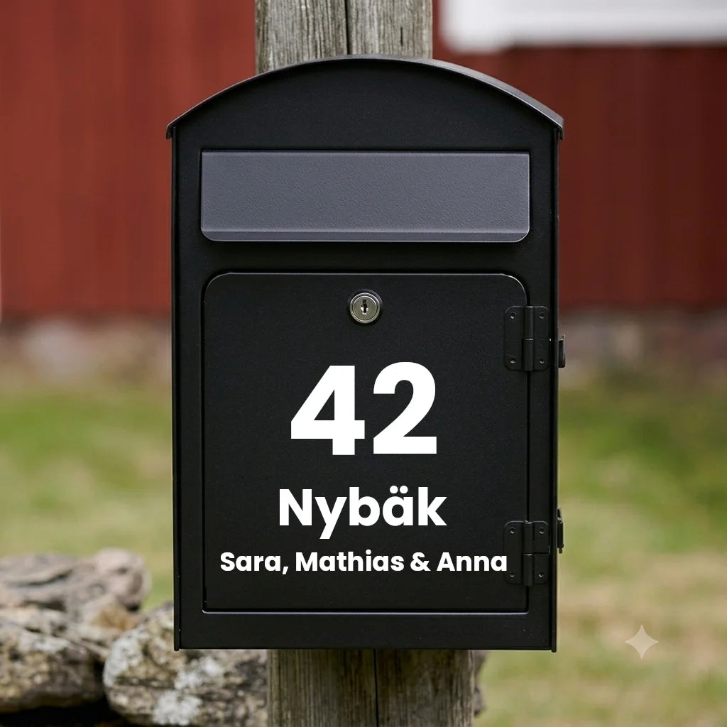 Brevlådesticker V02 – vertikal design