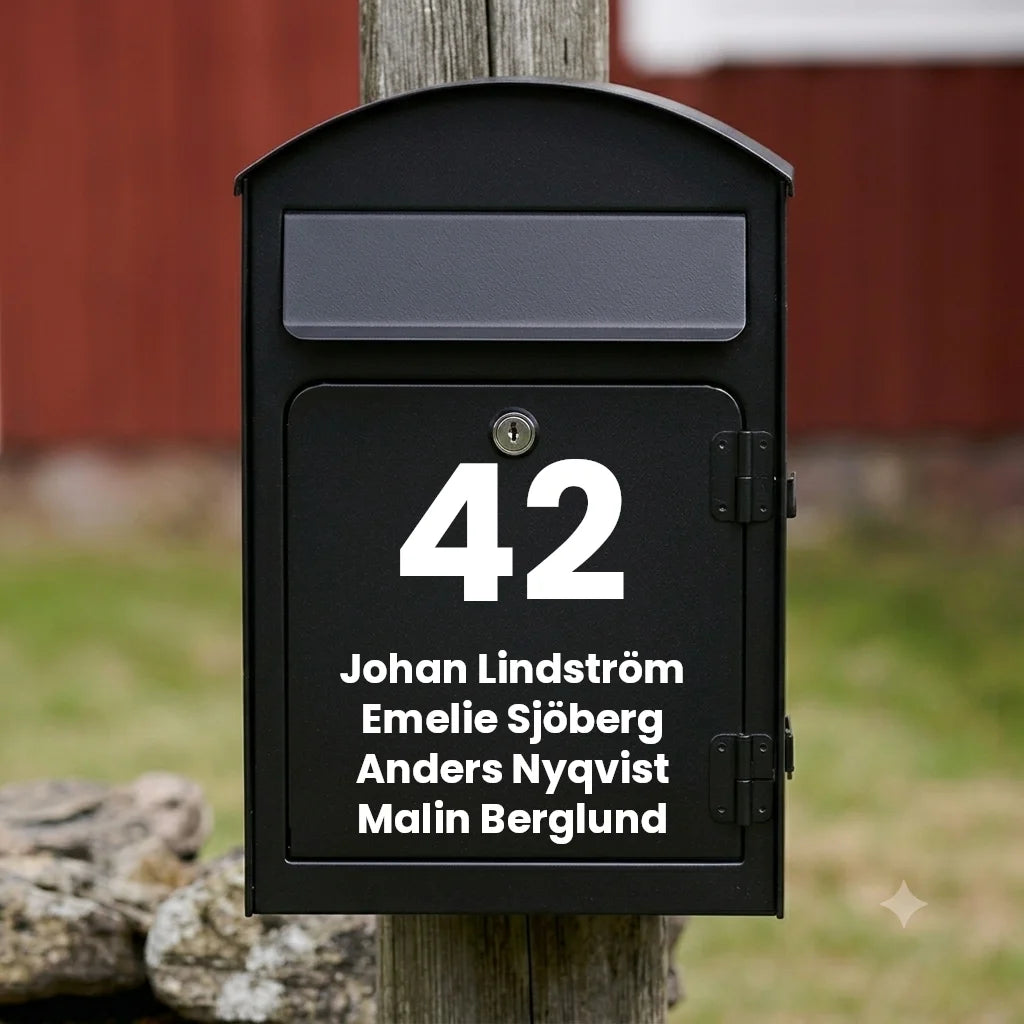 Brevlådesticker V03 – vertikal design