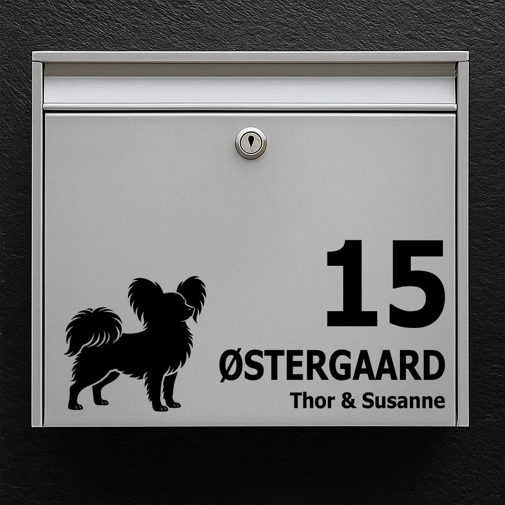 Brevlådeklistermärke med papillon 