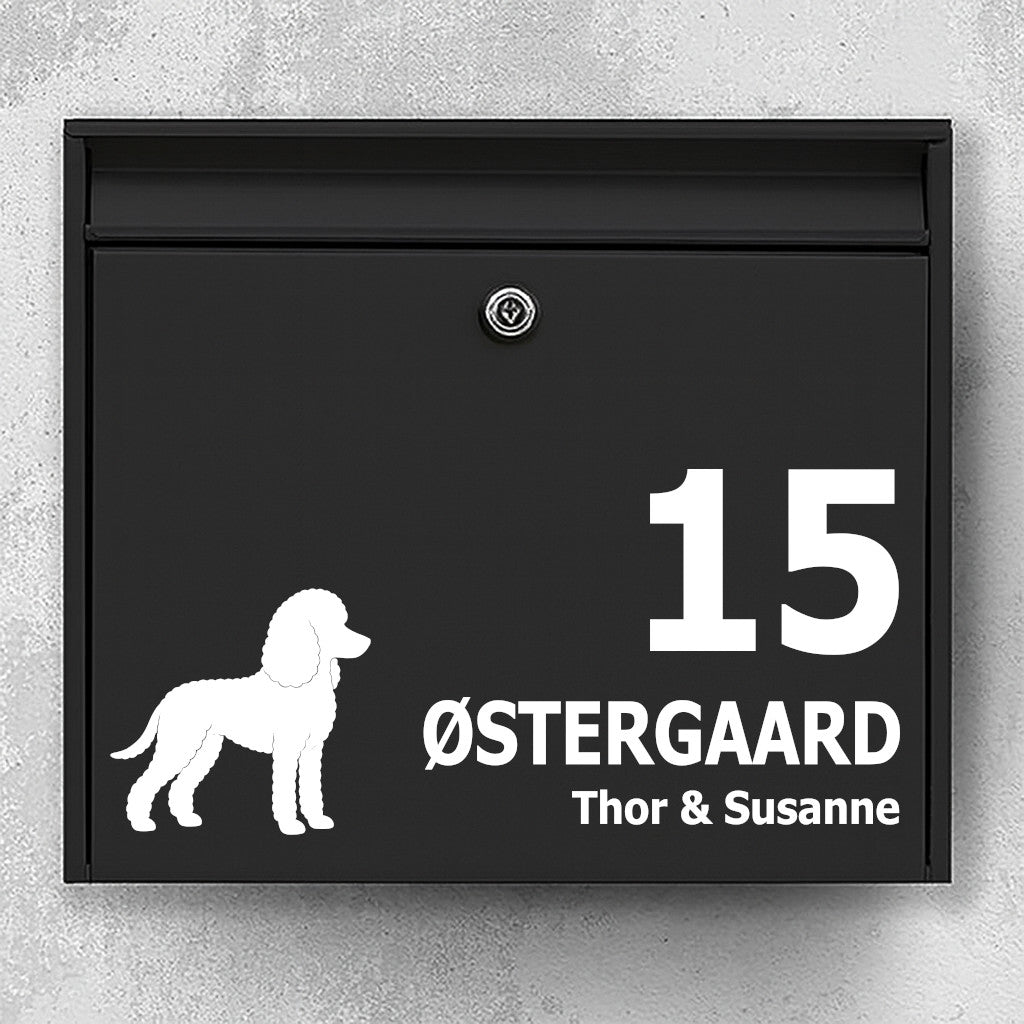 Brevlådeklistermärke med pudel