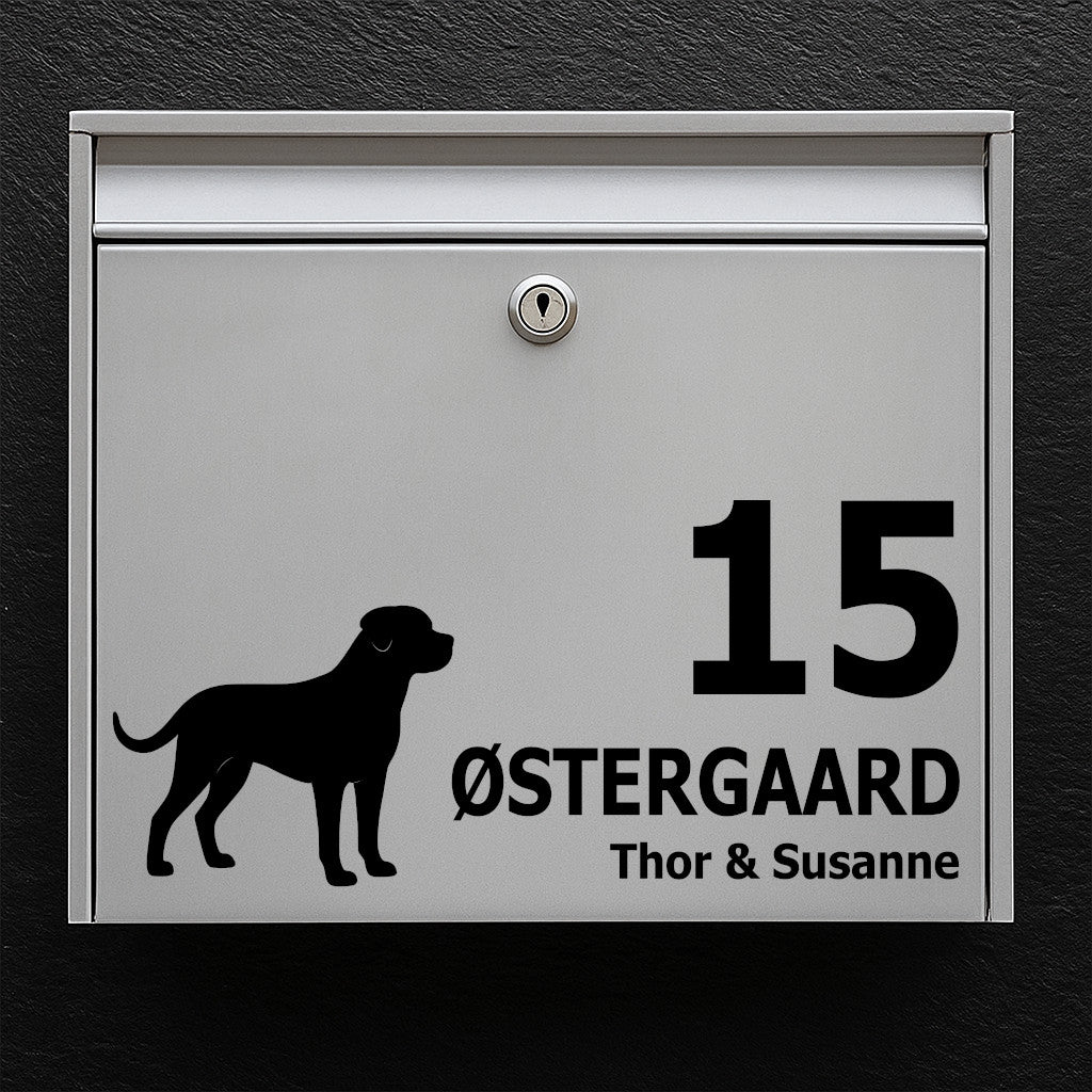 Brevlådeklistermärke med rottweiler