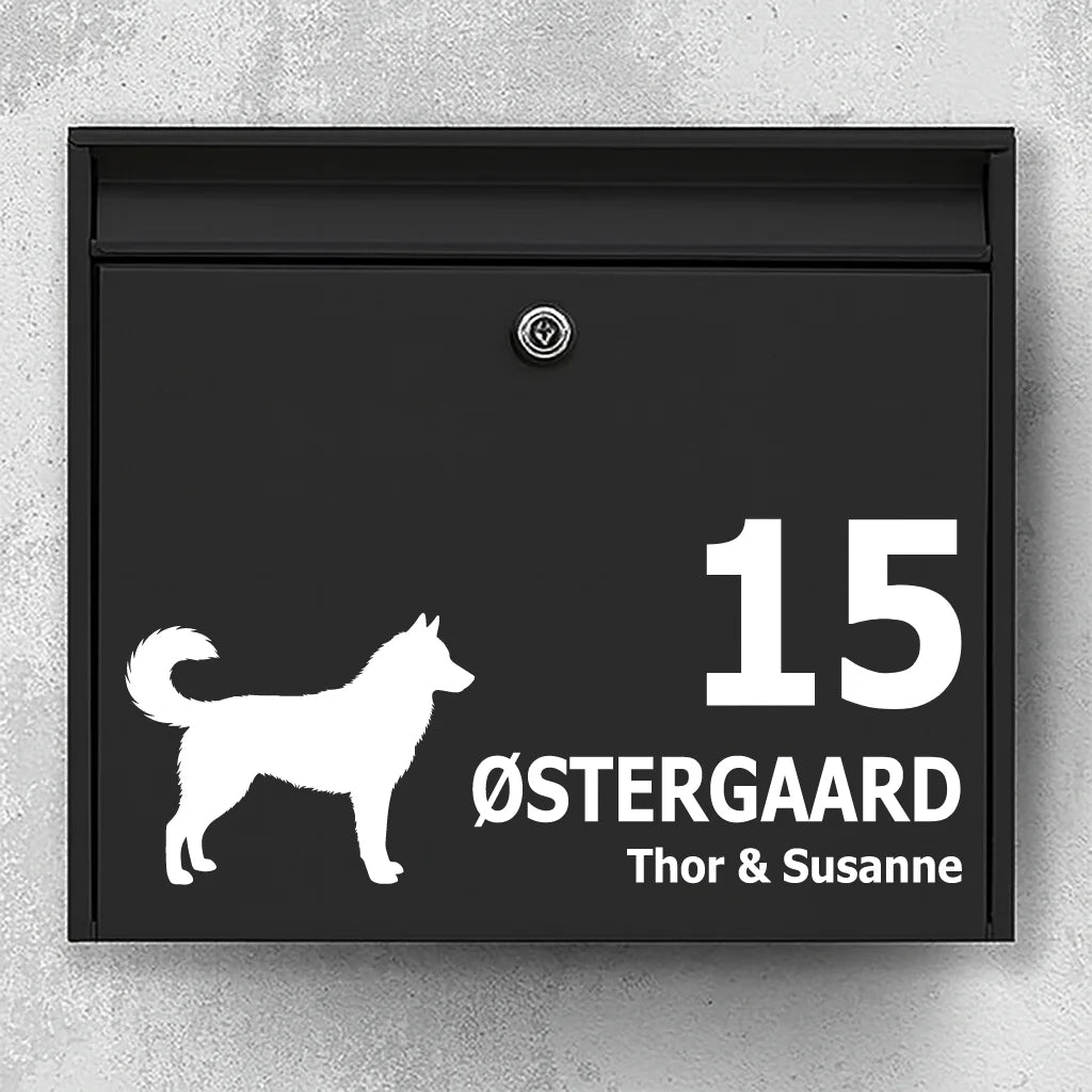 Brevlådeklistermärke med Siberian Husky