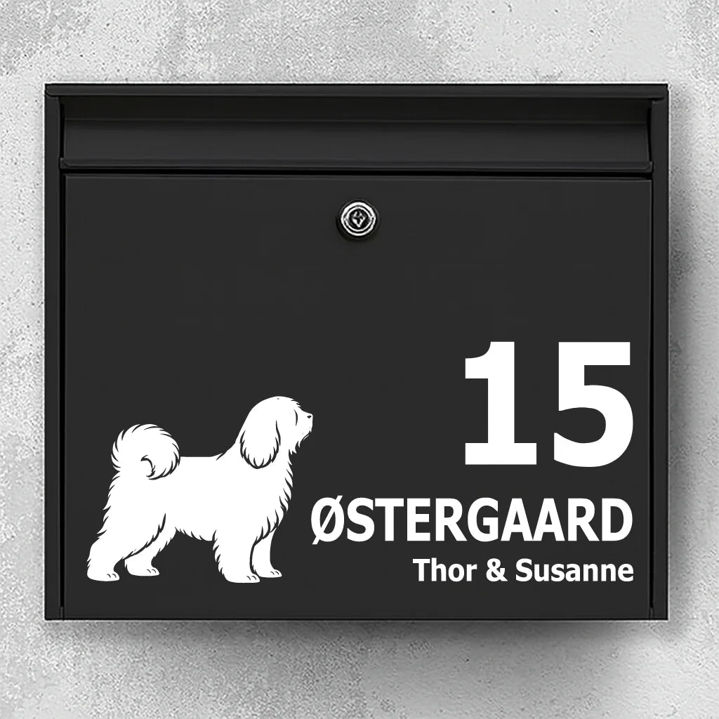 Brevlådeklistermärke med tibetansk terrier