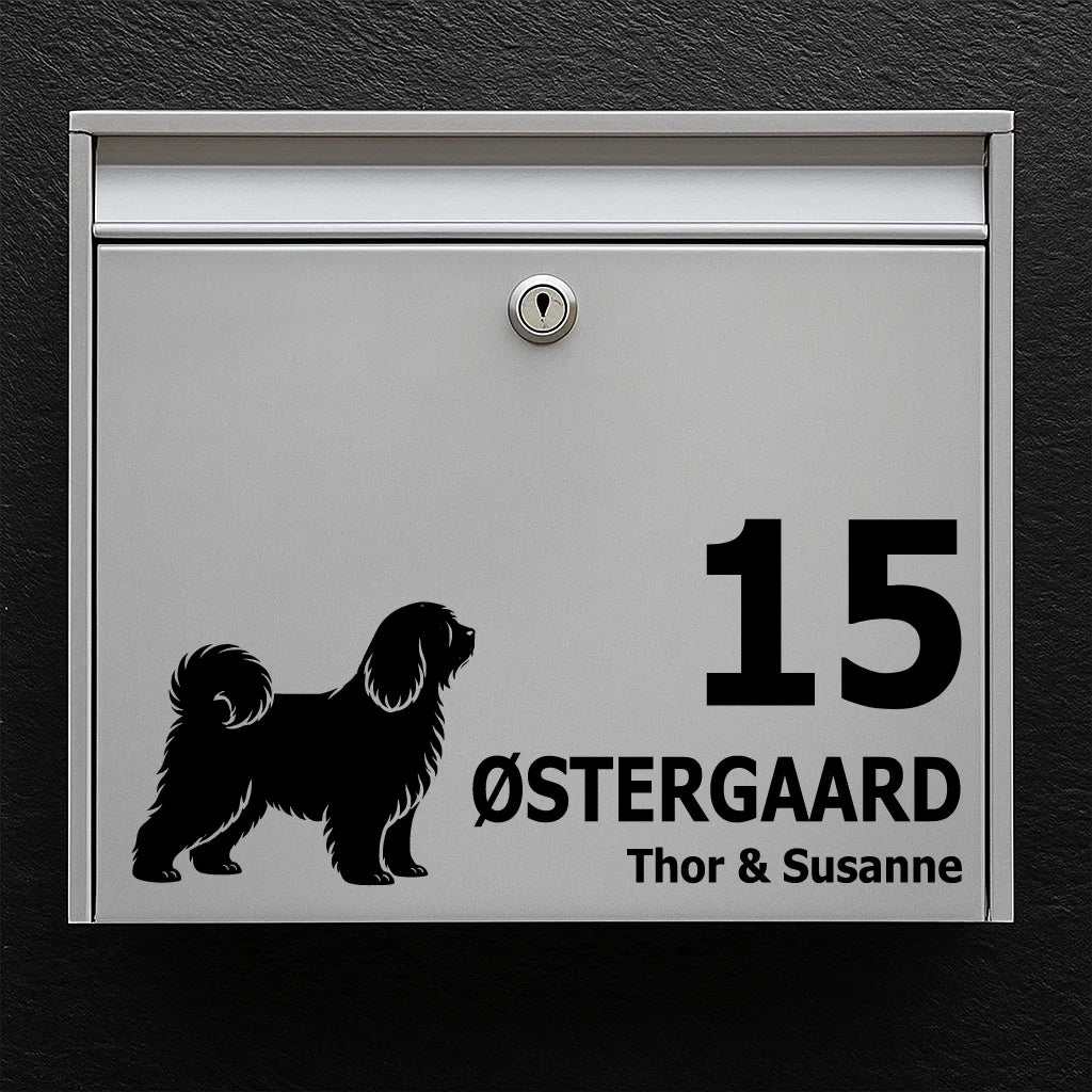 Brevlådeklistermärke med tibetansk terrier